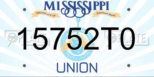 15752T0 Mississippi License Plate