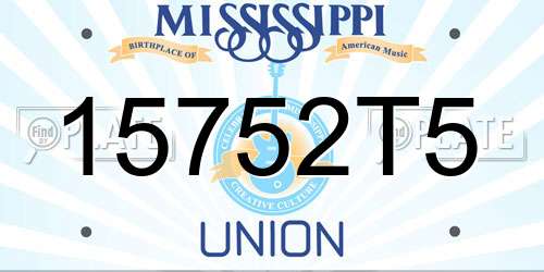 15752T5 Mississippi License Plate