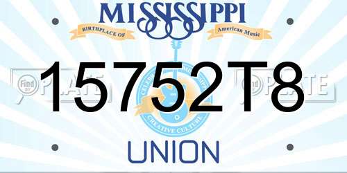 15752T8 Mississippi License Plate