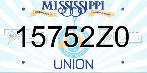 15752Z0 Mississippi License Plate