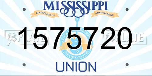 1575720 Mississippi License Plate