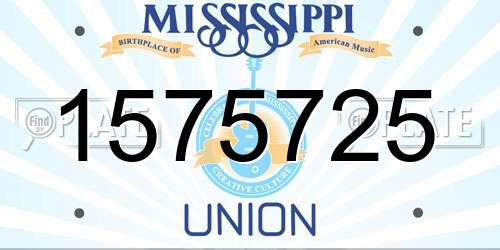 1575725 Mississippi License Plate