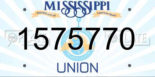 1575770 Mississippi License Plate