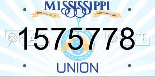 1575778 Mississippi License Plate