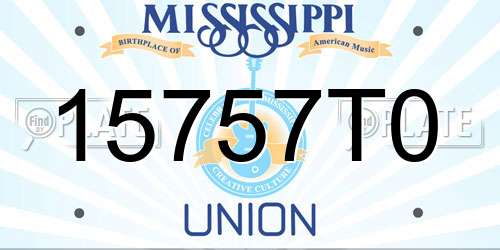 15757T0 Mississippi License Plate