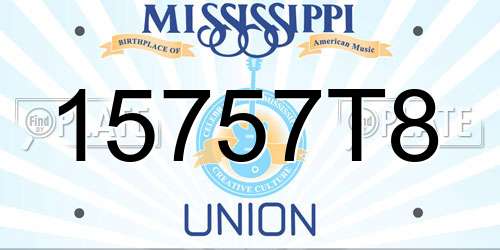 15757T8 Mississippi License Plate