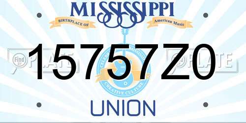 15757Z0 Mississippi License Plate