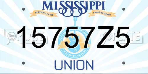 15757Z5 Mississippi License Plate