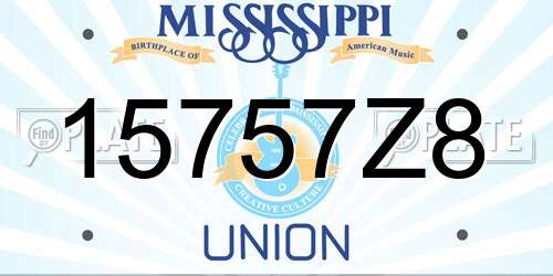 15757Z8 Mississippi License Plate
