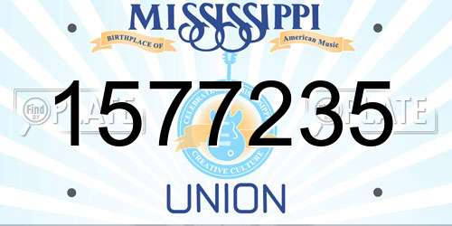 1577235 Mississippi License Plate