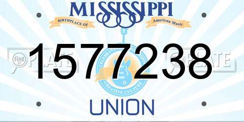 1577238 Mississippi License Plate