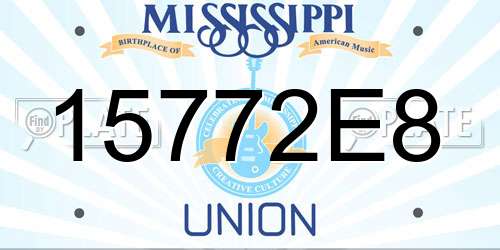 15772E8 Mississippi License Plate