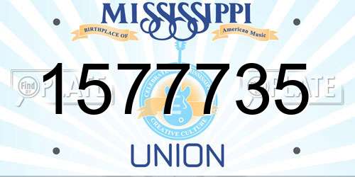 1577735 Mississippi License Plate