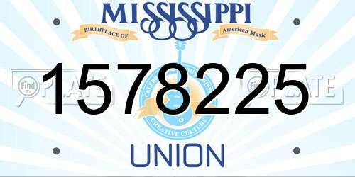 1578225 Mississippi License Plate