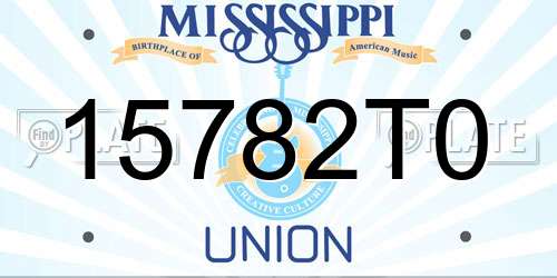 15782T0 Mississippi License Plate