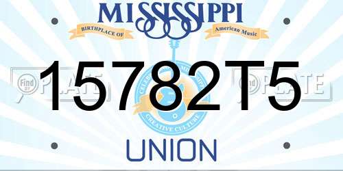 15782T5 Mississippi License Plate