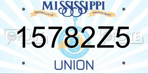15782Z5 Mississippi License Plate