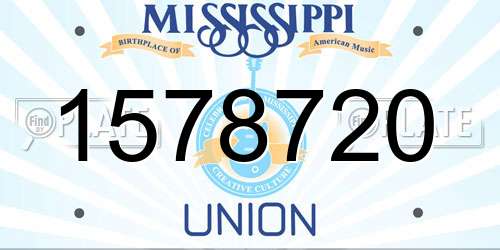 1578720 Mississippi License Plate