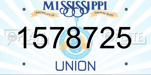 1578725 Mississippi License Plate