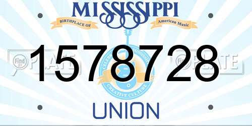 1578728 Mississippi License Plate