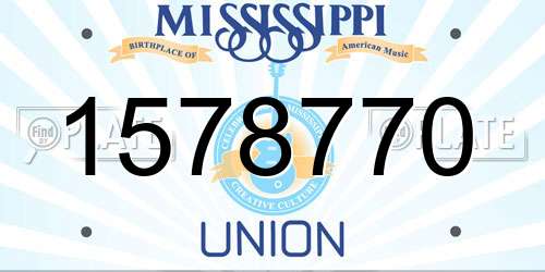1578770 Mississippi License Plate