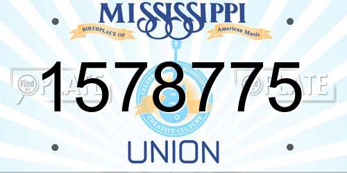 1578775 Mississippi License Plate