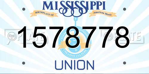 1578778 Mississippi License Plate