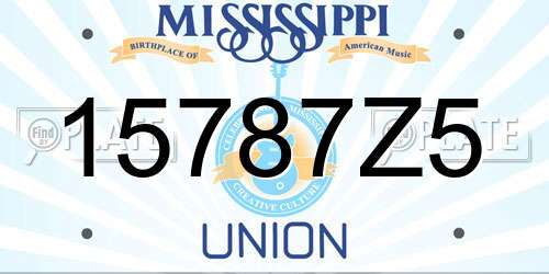 15787Z5 Mississippi License Plate