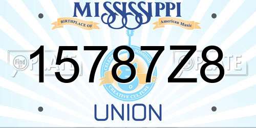 15787Z8 Mississippi License Plate