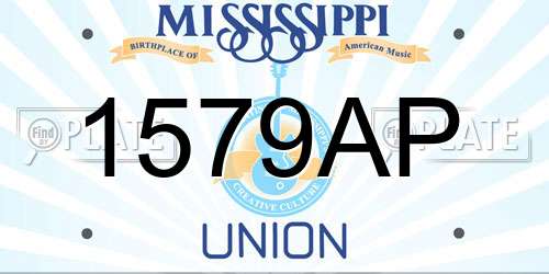 1579AP Mississippi License Plate
