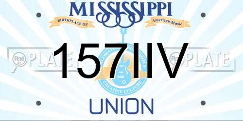 157IIV Mississippi License Plate