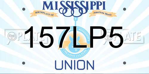 157LP5 Mississippi License Plate