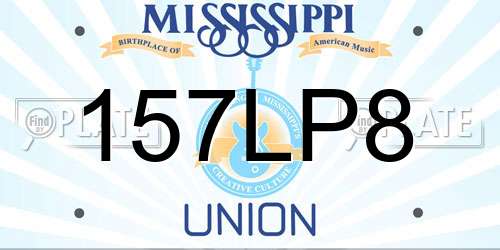 157LP8 Mississippi License Plate