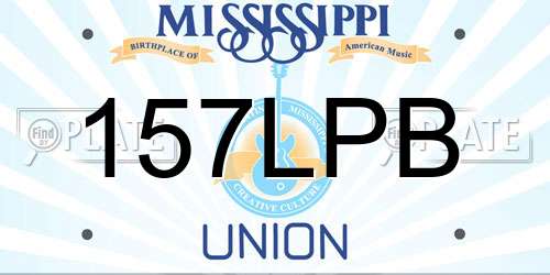 157LPB Mississippi License Plate