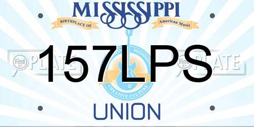157LPS Mississippi License Plate