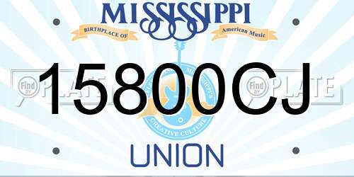 15800CJ Mississippi License Plate