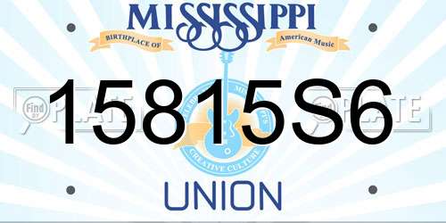 15815S6 Mississippi License Plate