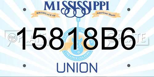 15818B6 Mississippi License Plate