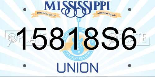 15818S6 Mississippi License Plate