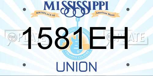 1581EH Mississippi License Plate