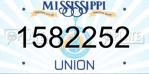 1582252 Mississippi License Plate