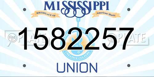 1582257 Mississippi License Plate