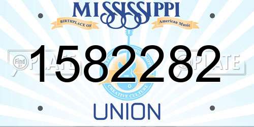 1582282 Mississippi License Plate