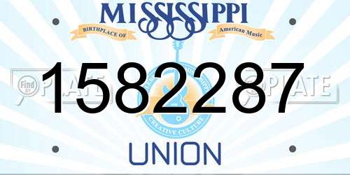 1582287 Mississippi License Plate