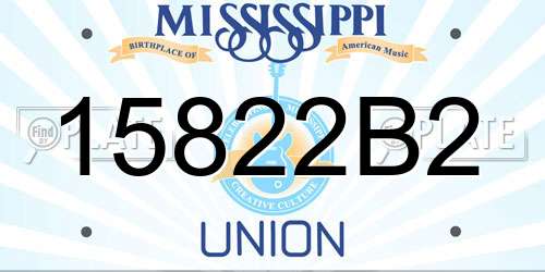 15822B2 Mississippi License Plate