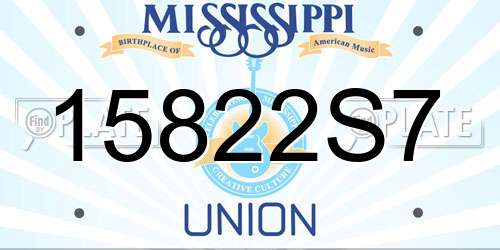 15822S7 Mississippi License Plate