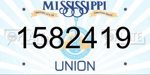 1582419 Mississippi License Plate