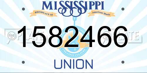 1582466 Mississippi License Plate