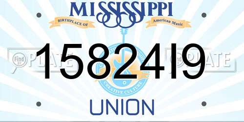 15824I9 Mississippi License Plate