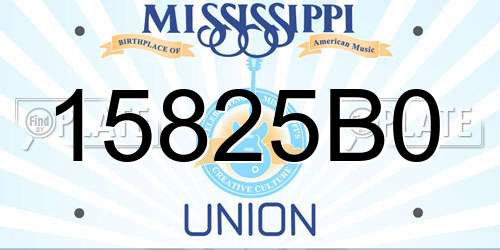 15825B0 Mississippi License Plate